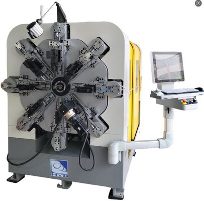 12-14 Axis Otomatis CNC Spring Making Machine 1 sampai 4mm Coiling Systems