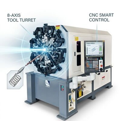 Mesin Pegas CNC Putar Kawat Lima Sumbu 1.0 - 4.0mm Sistem Motor Jepang