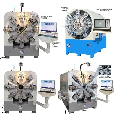 Dua Belas Sumbu Mesin Pegas CNC Sistem Kawat Berputar Pegas Diameter 2.5Mm
