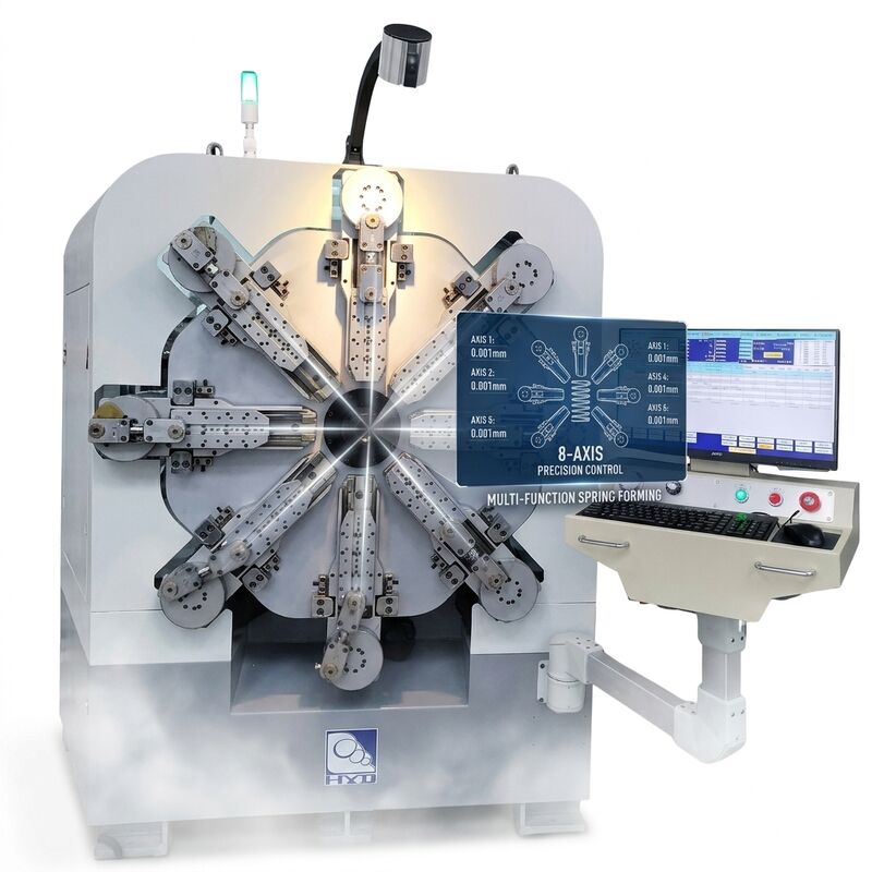 Dua Belas Sumbu Mesin Pegas CNC Sistem Kawat Berputar Pegas Diameter 2.5Mm